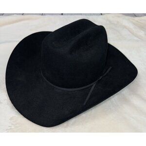 RESISTOL Vintage Dalton 4X Beaver Cowboy Western Hat 7 3/8 Black Self-Conforming